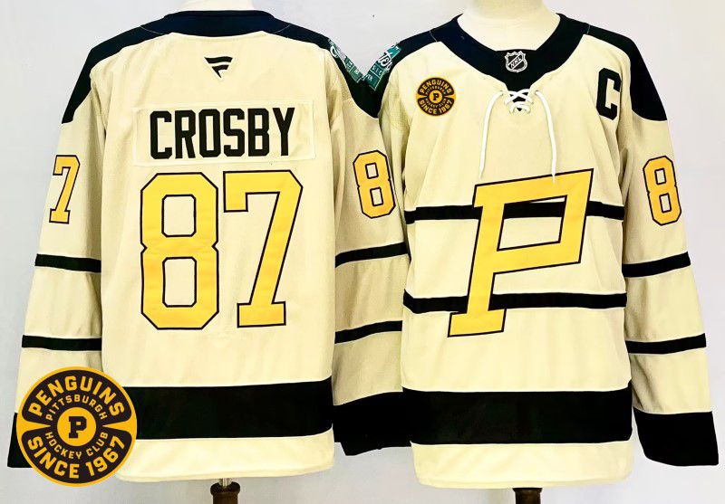 Men Pittsburgh Penguins #87 Crosby Cream Fanatics 2025 NHL Jersey style 3->pittsburgh penguins->NHL Jersey
